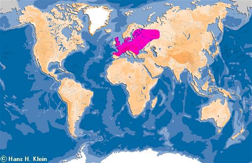 Verbreitungsgebiet des europäischen Maulwurfs