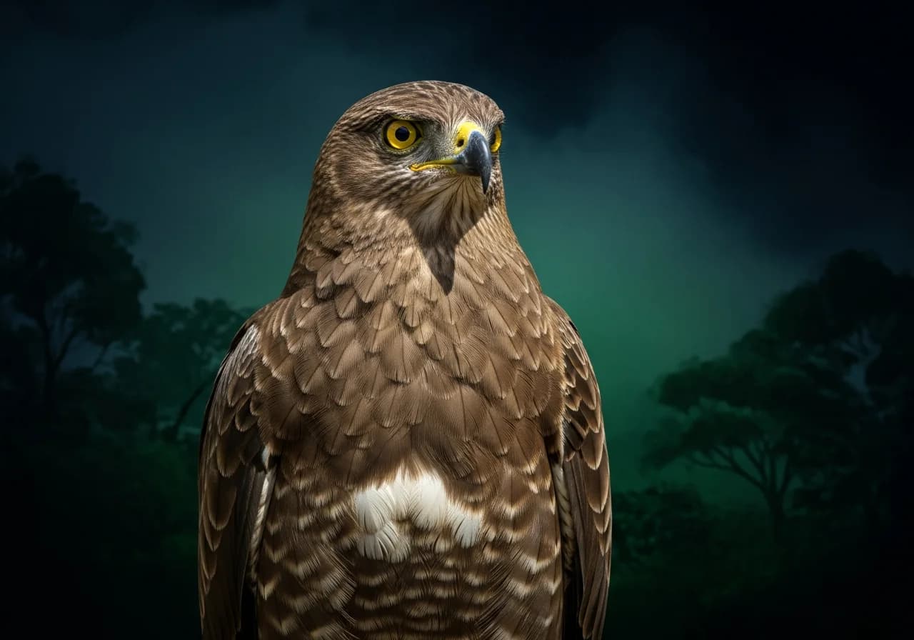 Brauner Schlangenadler (Circaetus cinereus)