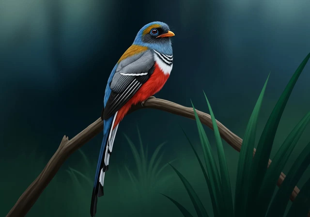 Gebänderter Bartvogel (Apaloderma vittatum)