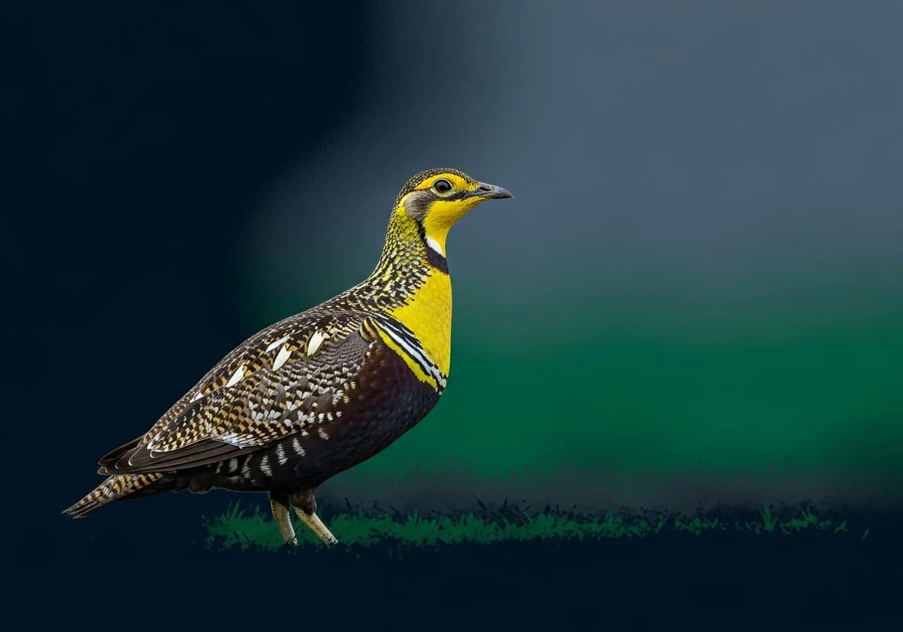 Gelbkehlflughuhn (Kastanienbauchflughuhn)