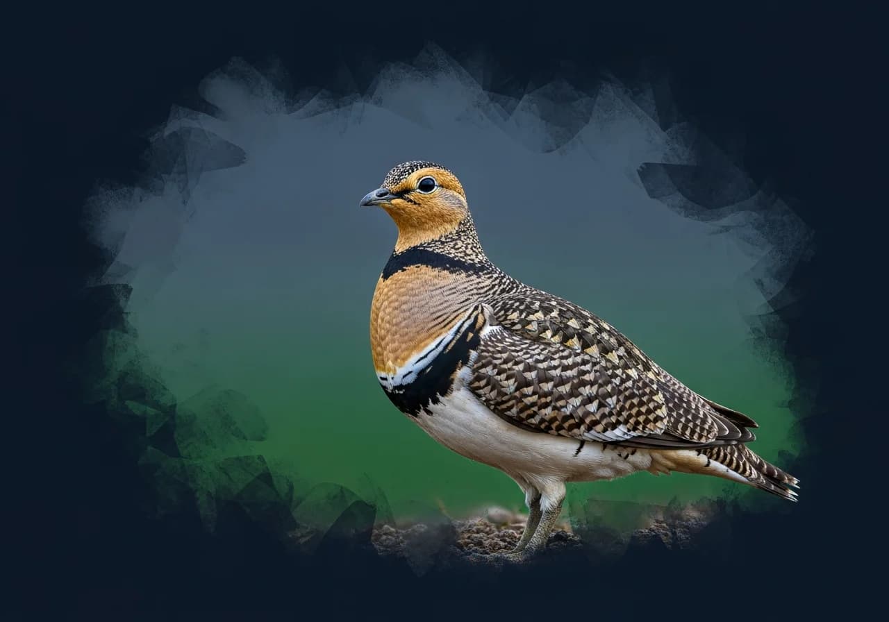 Krönchenflughuhn (Pterocles coronatus)