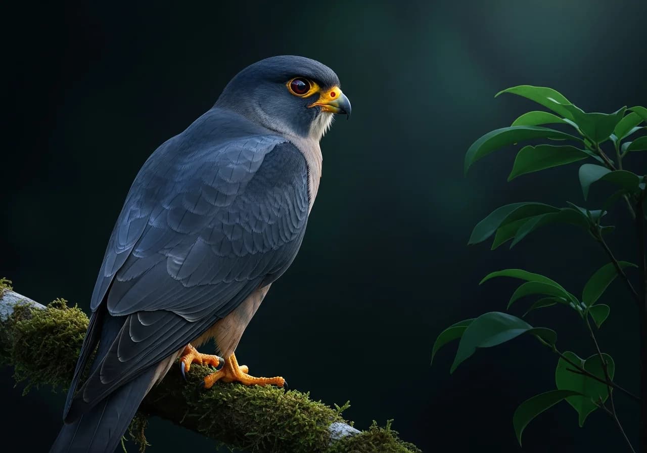 Bleigrauer Waldschreihawk (Micrastur plumbeus)