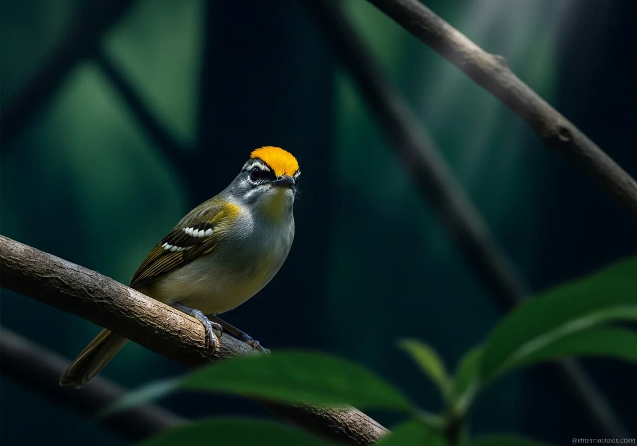 Gelbscheitel-Spiegelhopf (Machlolophus aplonotus)