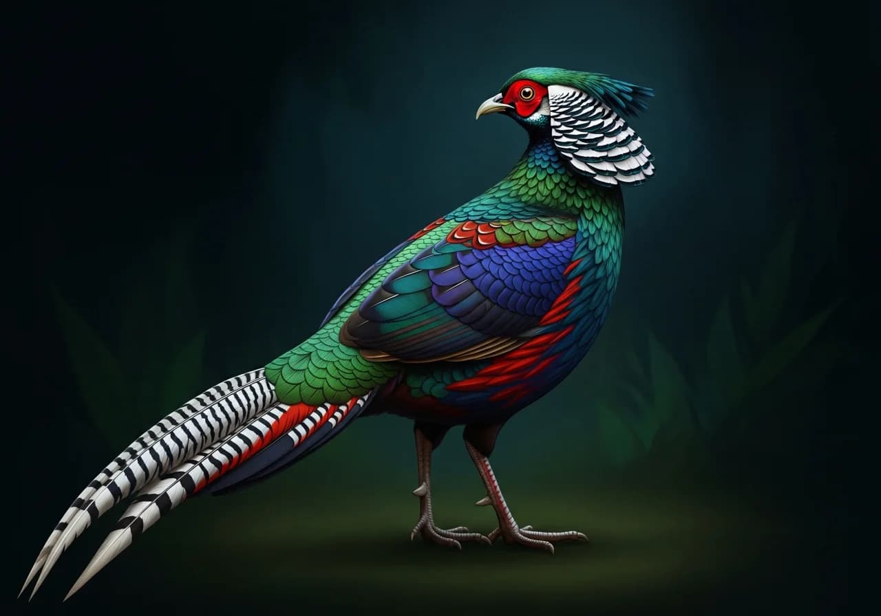 Lady-Amherstpfau (Chrysolophus amherstiae)