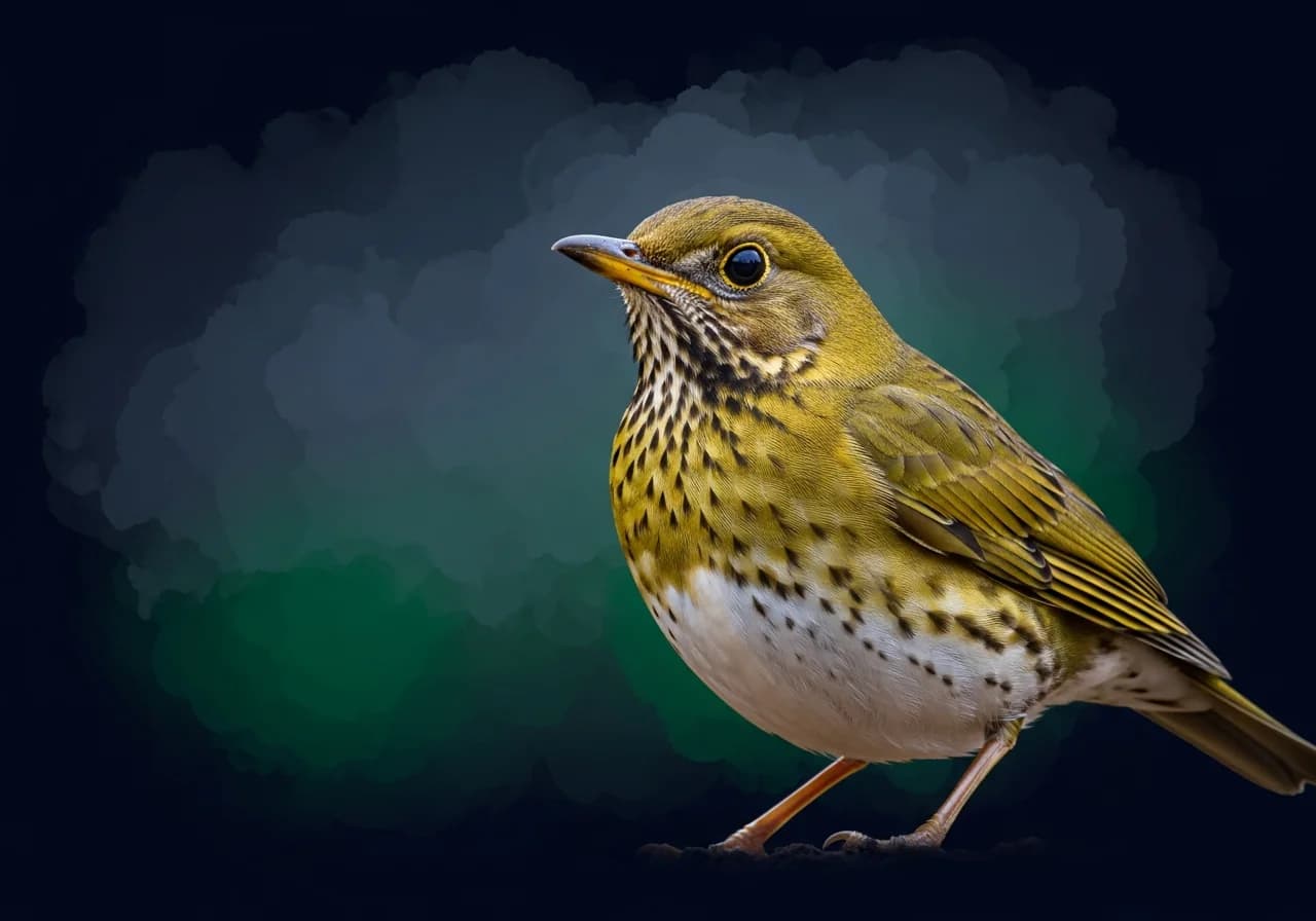 Olivendrossel (Turdus olivaceus)
