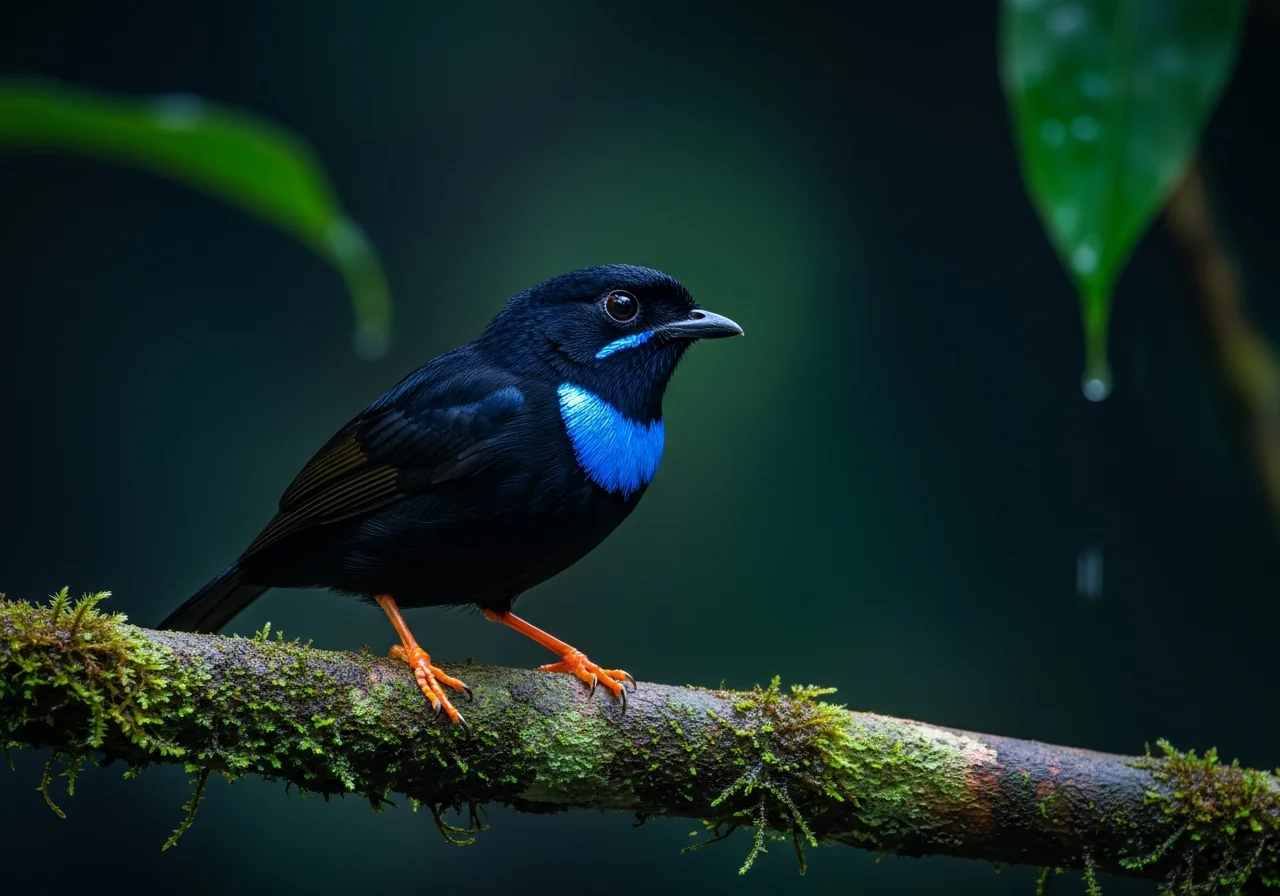 Blaukehl-Manakin (Corapipo gutturalis)