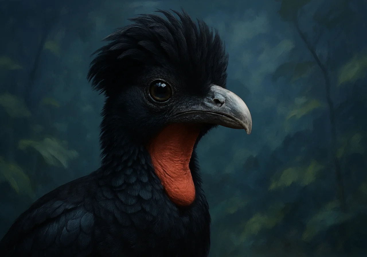 Glatthals-Schopfhäher (Cephalopterus glabricollis)