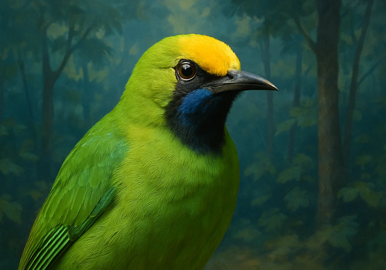 Goldstirn-Blattvogel (Chloropsis aurifrons)