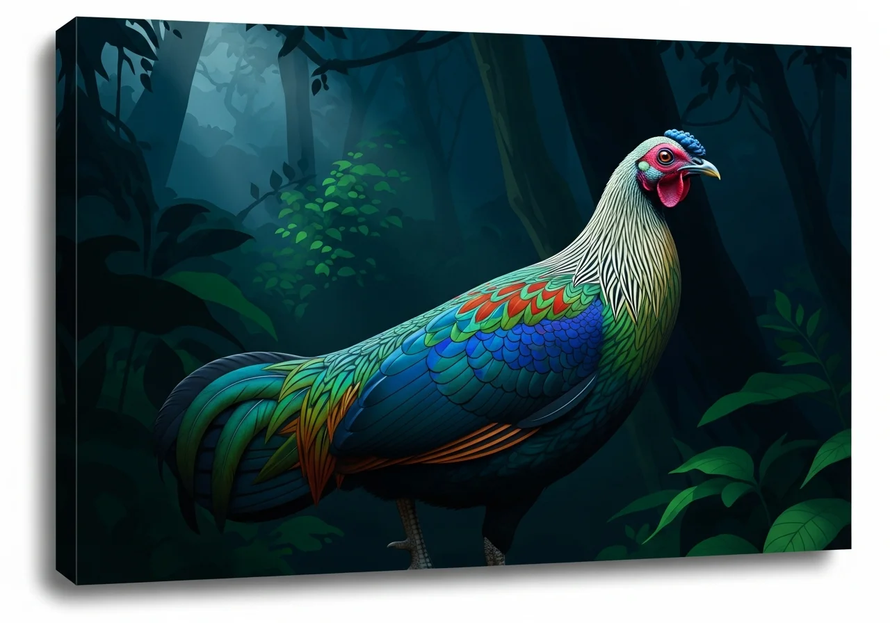Grünes Bankivahuhn (Gallus varius)
