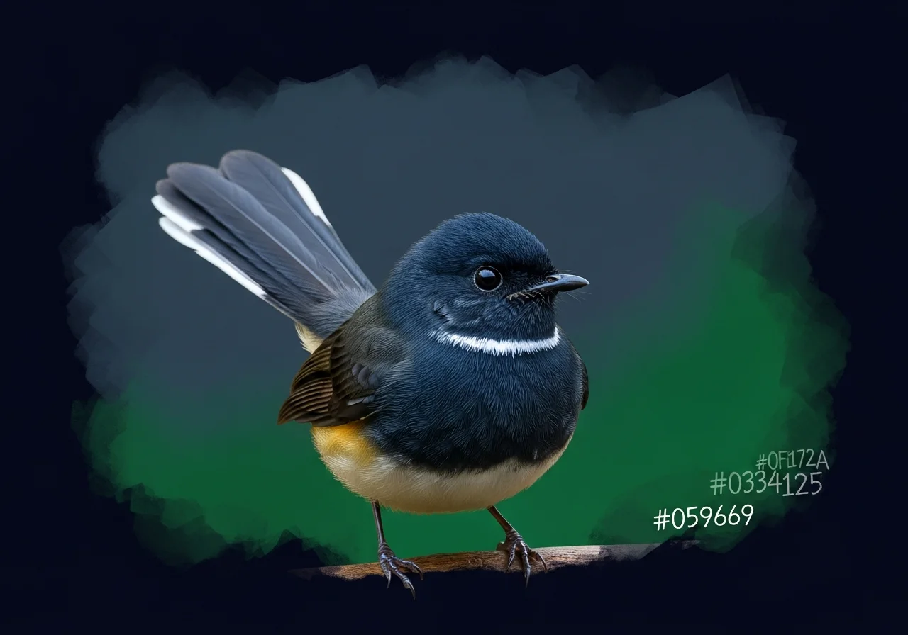 Kopf-Fächerschwanz (Rhipidura brachyrhyncha)