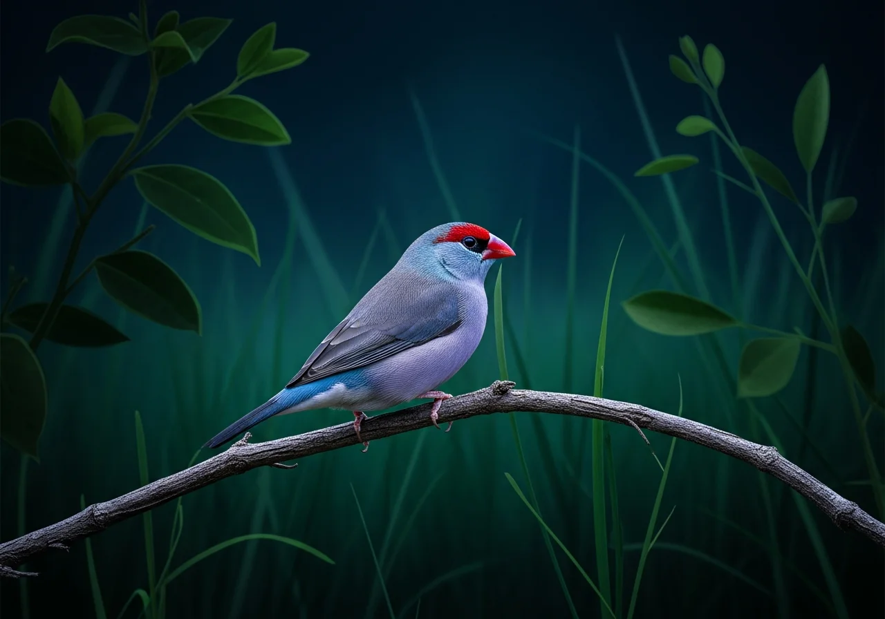 Lavendelastrild (Estrilda caerulescens)