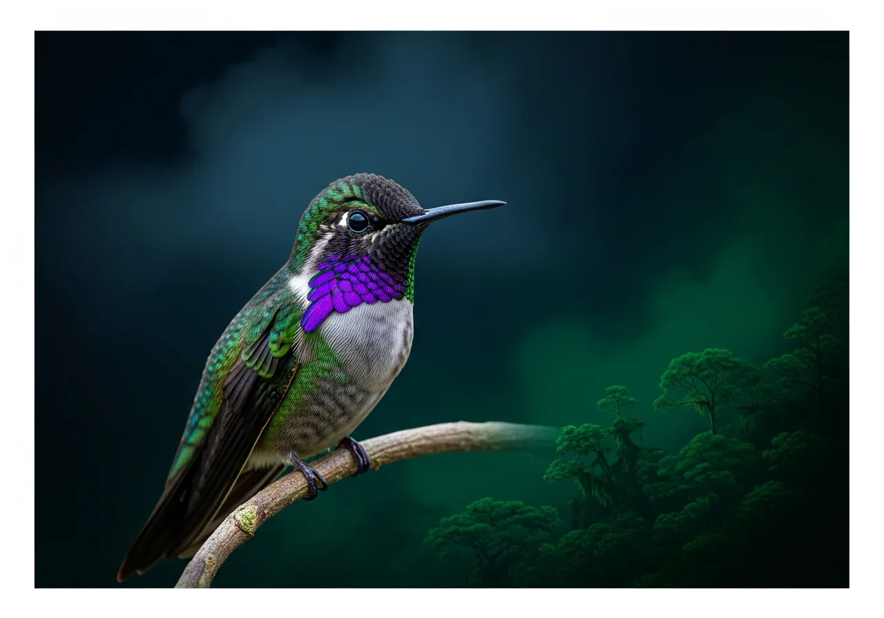 Lilabauch-Bergnymphe (Lampornis sybillae)