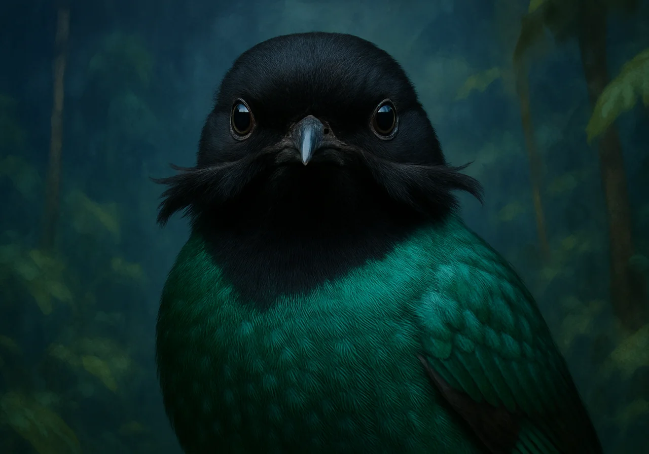 Loria's Schnurrbartvogel