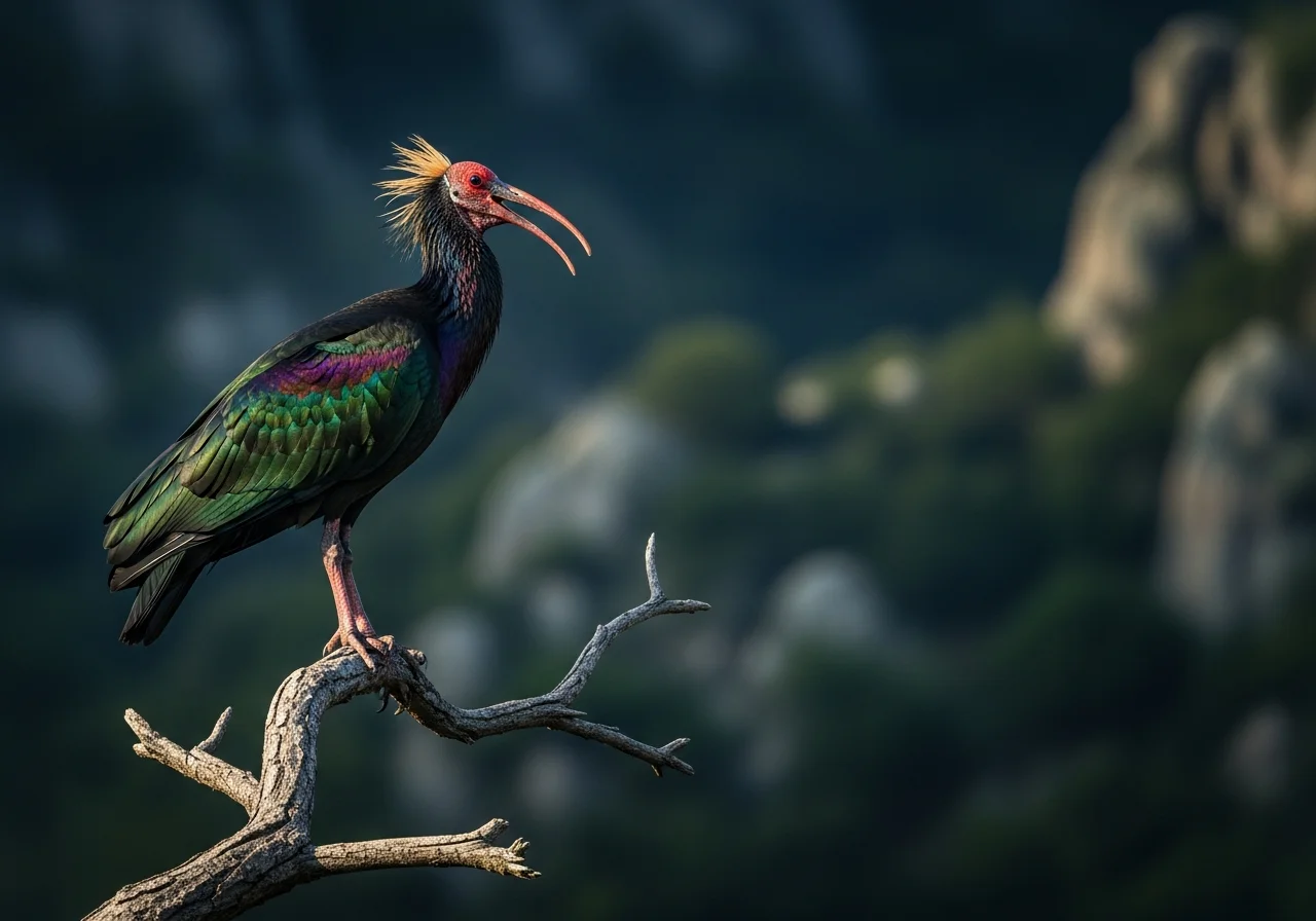 Nördlicher Kahlkopf (Geronticus calvus)