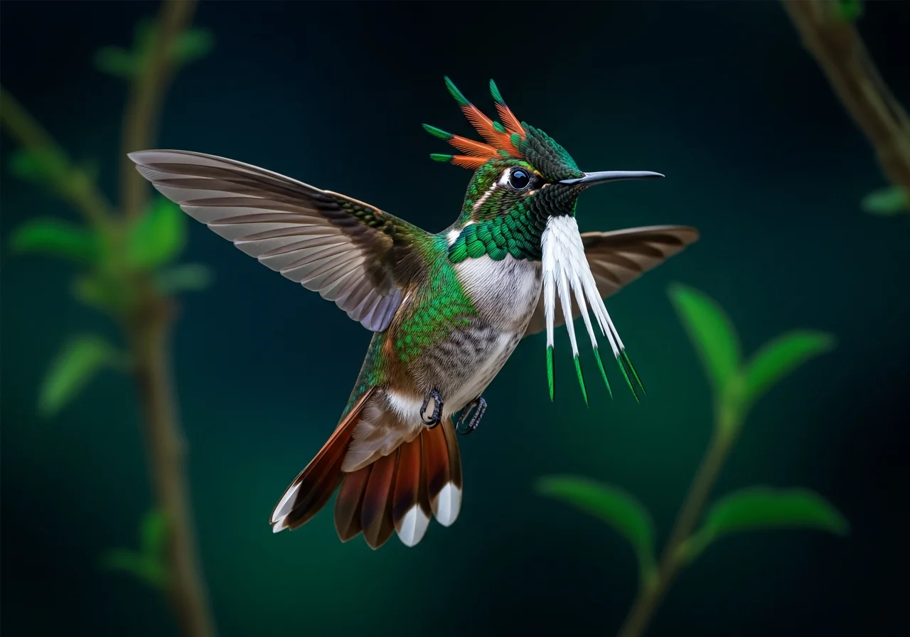 Prächtiger Schmuckkolibri (Lophornis magnificus)