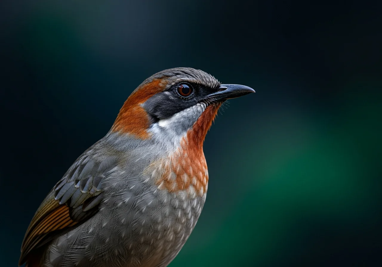 Rostkehl-Haarnymphe (Garrulax rufogularis)