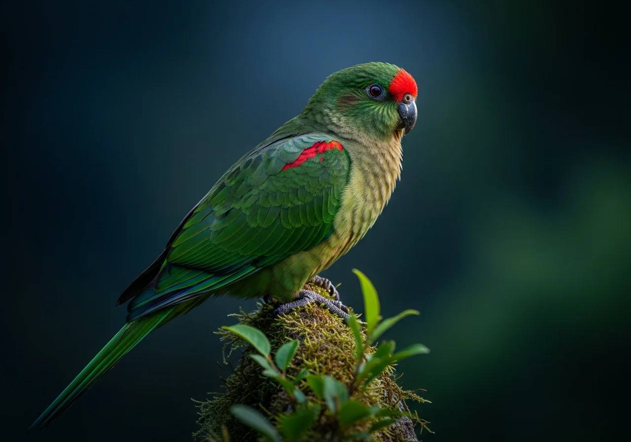 Rotschnabel-Kakariki (Cyanoramphus novaezelandiae)