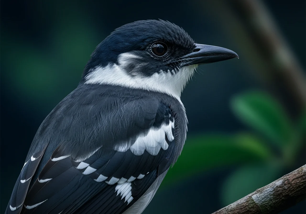 Schwarz-Weiß-Trugdrosselschwanz (Lalage melanoleuca)