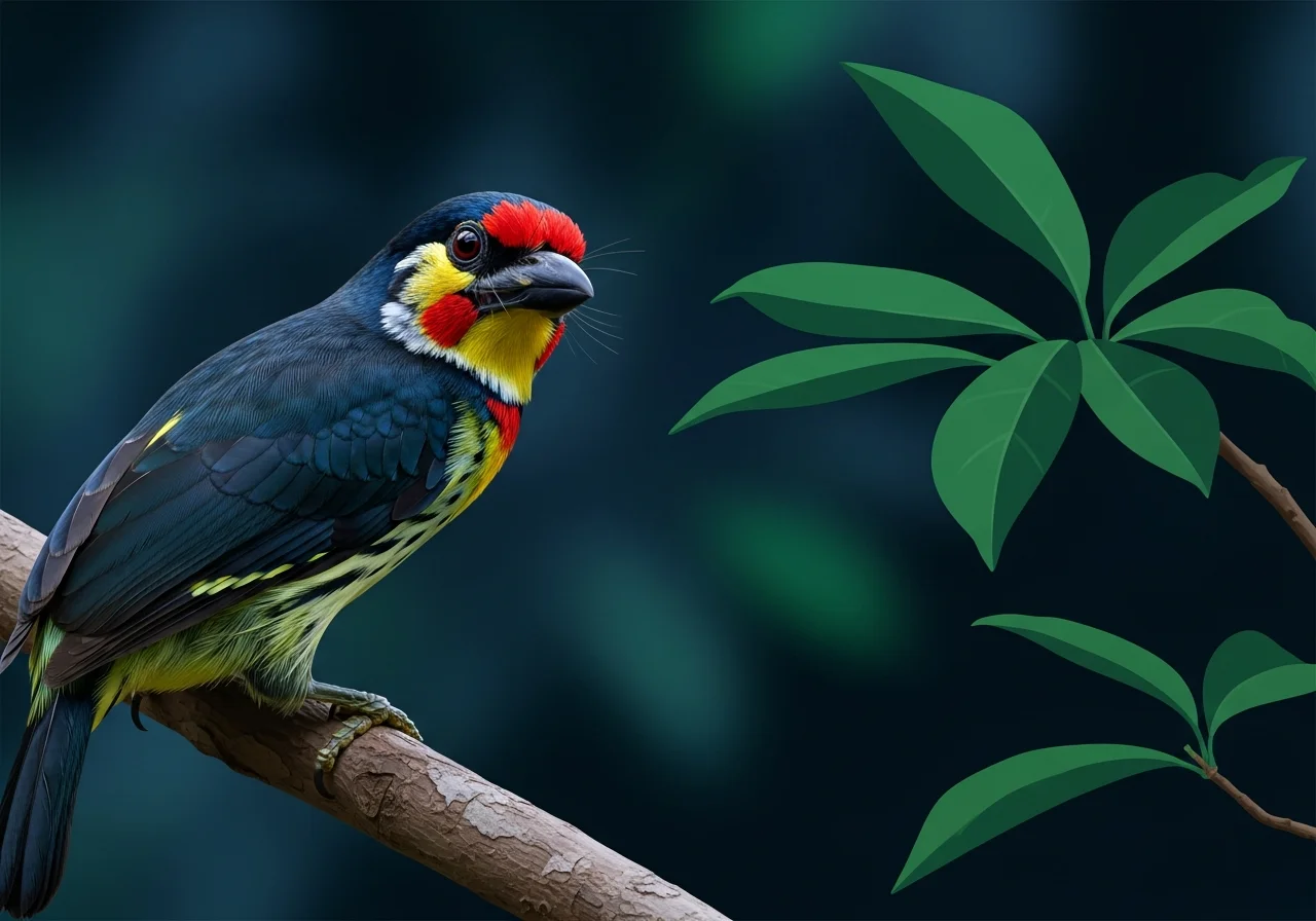 Schwarzflügel-Bartvogel (Lybius melanopterus)