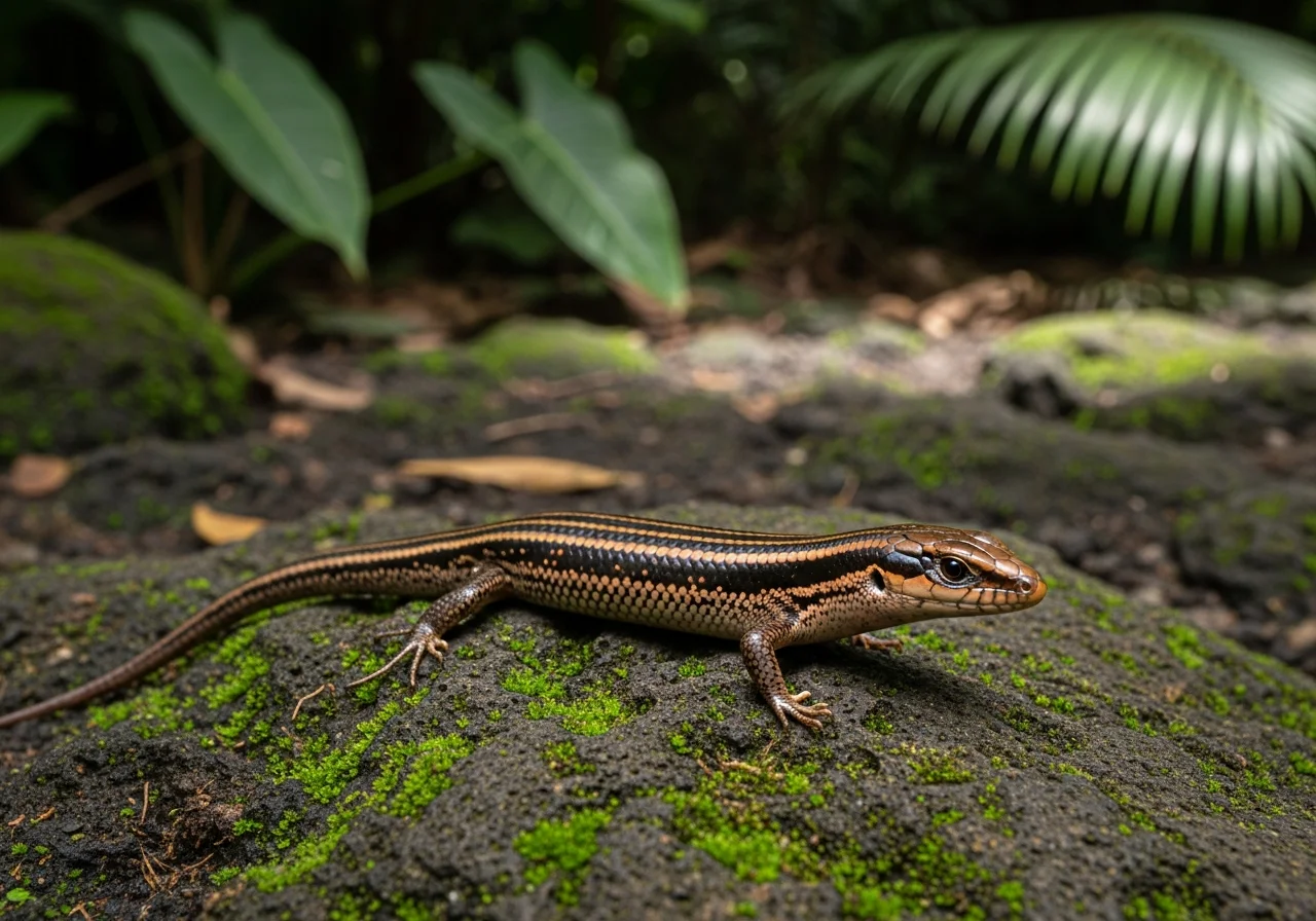 Vielstreifenskinke (Eutropis multifasciata)