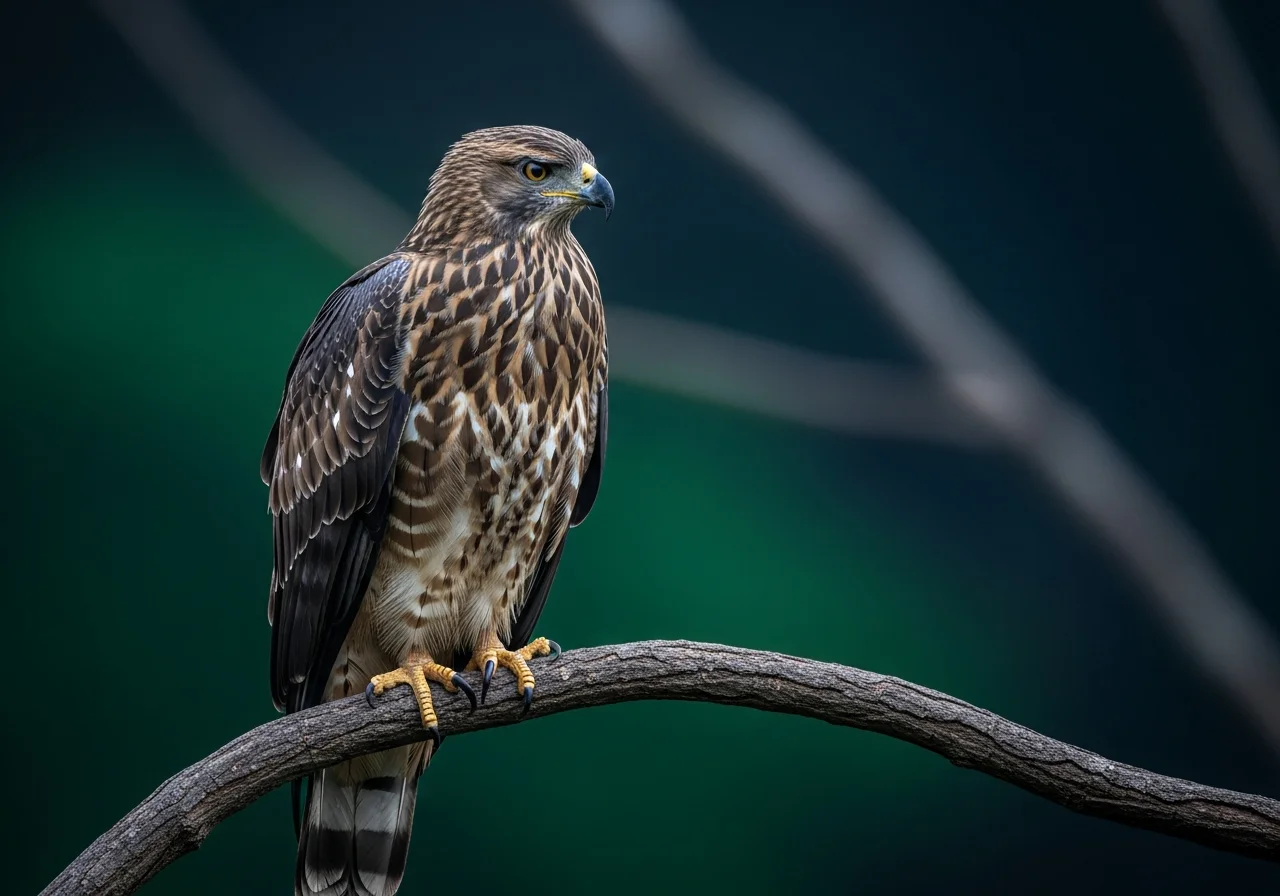 Weißes Rücken-Schlangenadler (Hieraaetus weiskei)