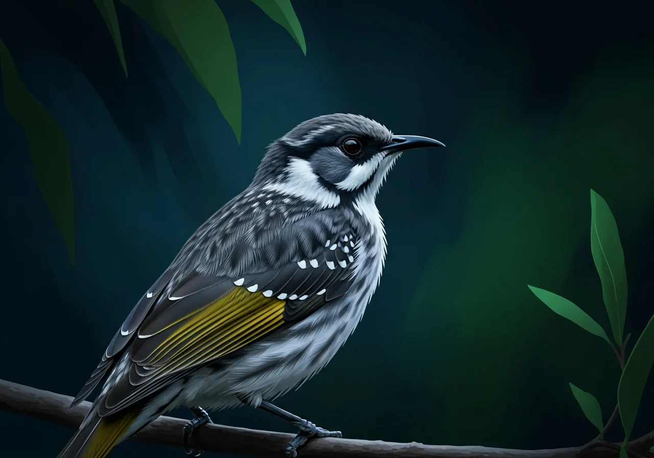 Weißfleck-Honigfresser (Meliphaga albonotata)