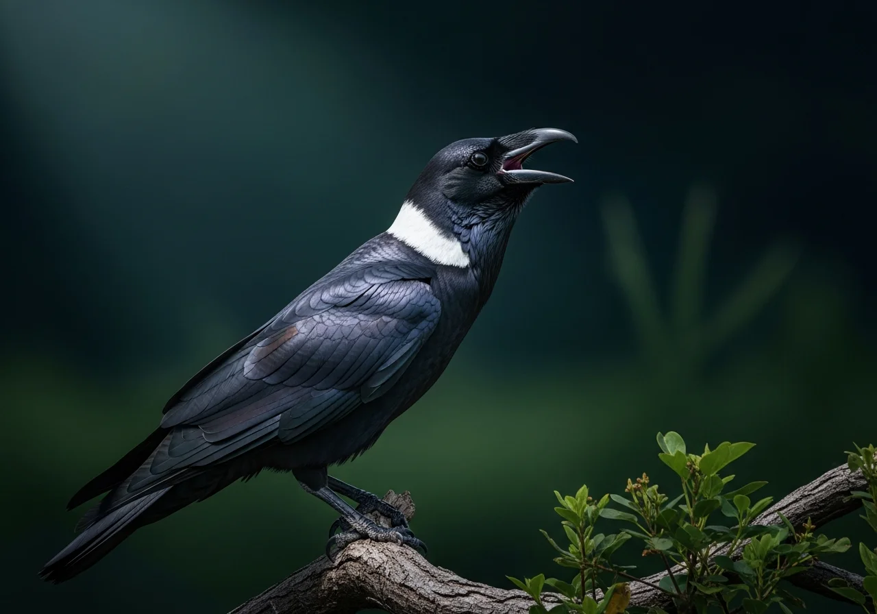 Weißhalskrähe (Corvus cryptoleucus)