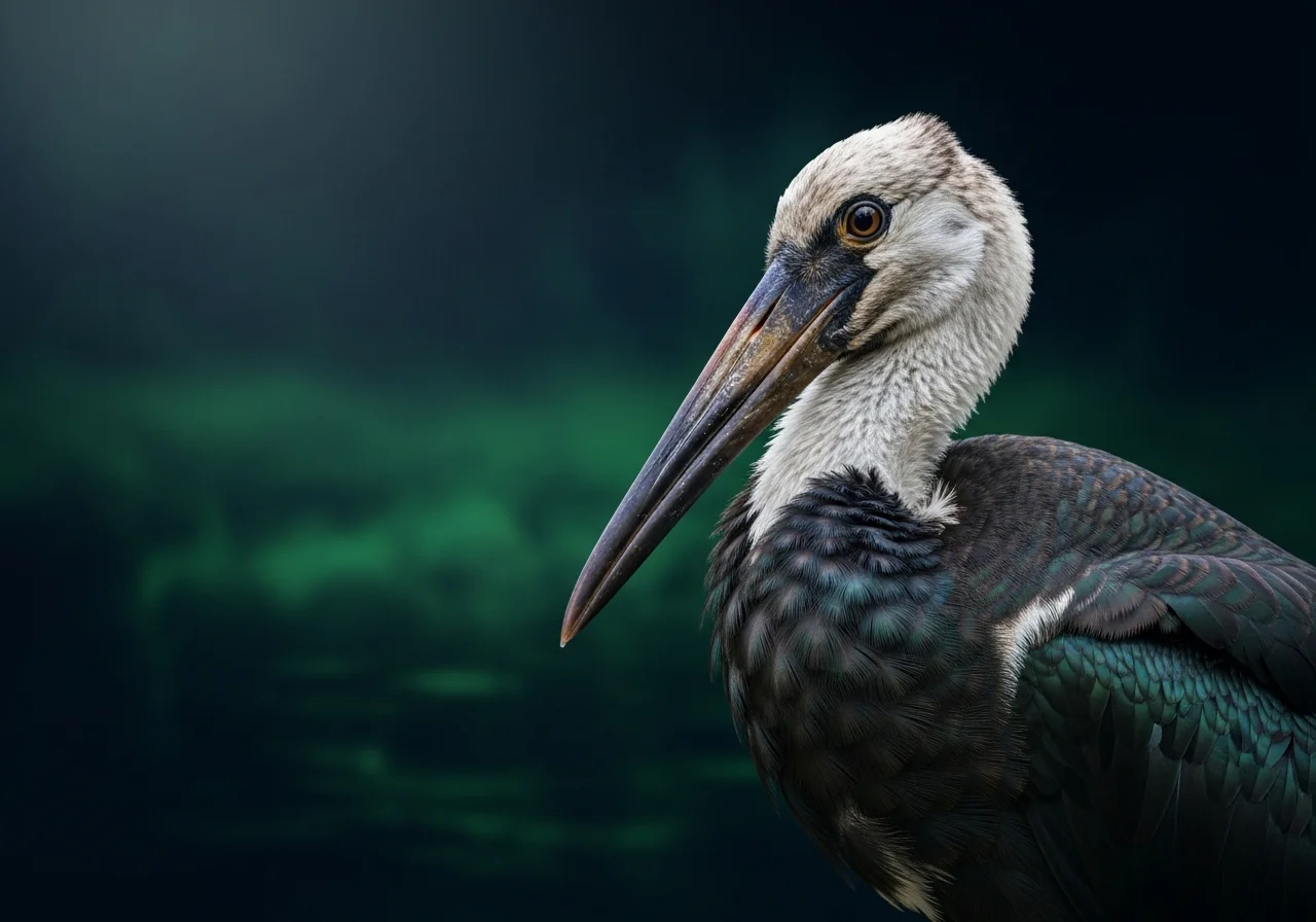 Wollkopfstorch (Ciconia episcopus)